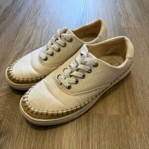 UGG Eyan II Women’s White Canvas Lace Up Espadrille Jute Sneakers Size 6.5
